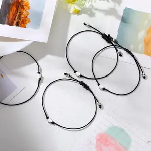 20 Pcs Friendship Bracelets Bulk Heart String Handmade Matching Bracelets for Adults Couples Friends Braided Adjustable Charm wristbands for Family Women Men(Heart)