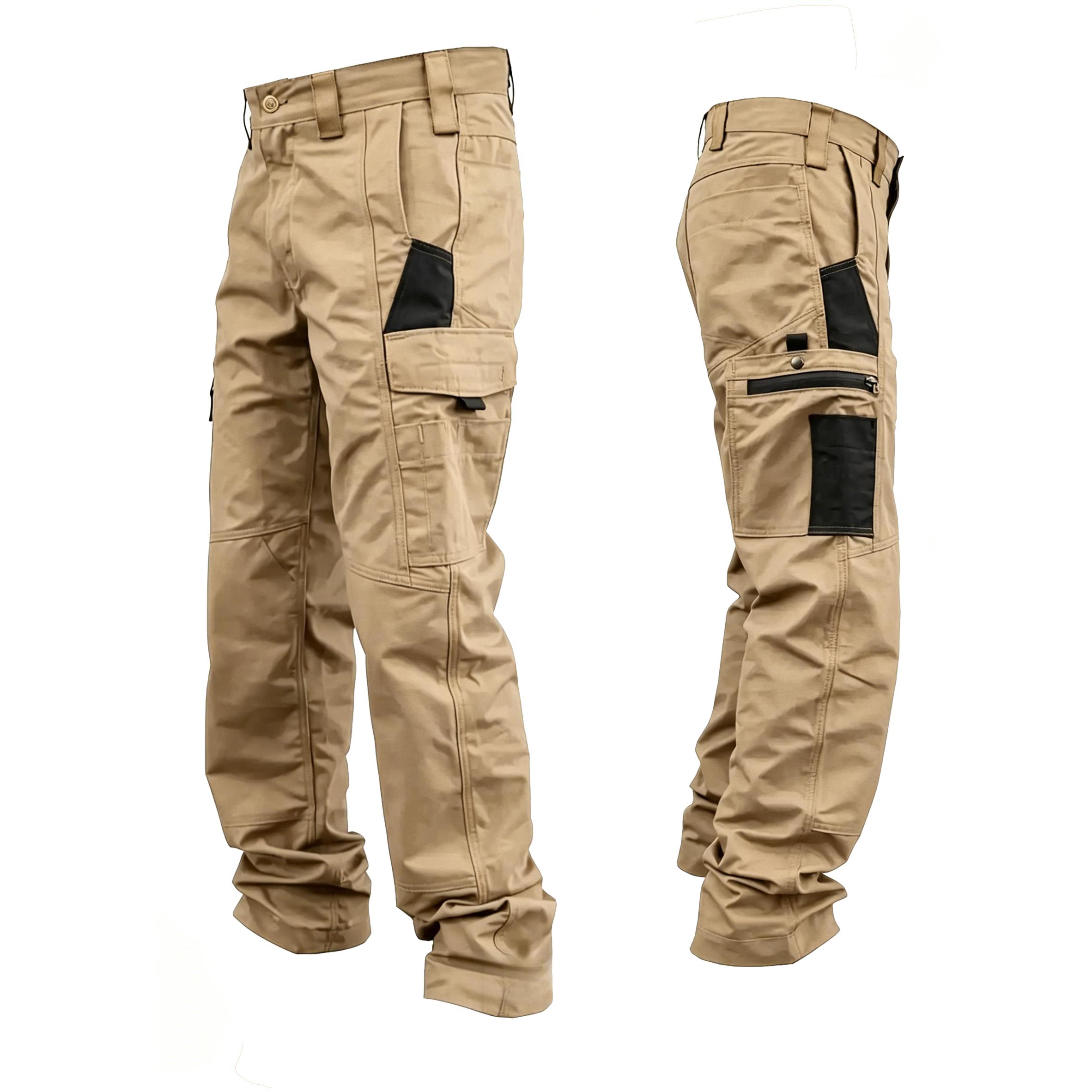 Amoyer Men's Tactical  Work Pants With Multiple Pockets - Made Of Durable Fabric, Available in Multiple Colors, Fishing, outdoor activities, work, hiking, camping, 230g/m² new fabric,Versatile For Spring, Autumn, And Summer, Safe Work Pants, Trouser
