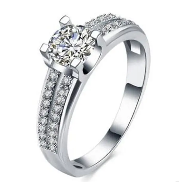 Temperament fashion simple creative diamond zircon ring female ring