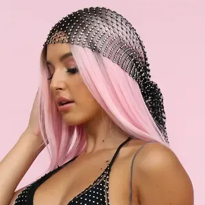 2026 New Rhinestone Mesh Headscarf| Beaded Tassel Hair Net for Party & Wedding