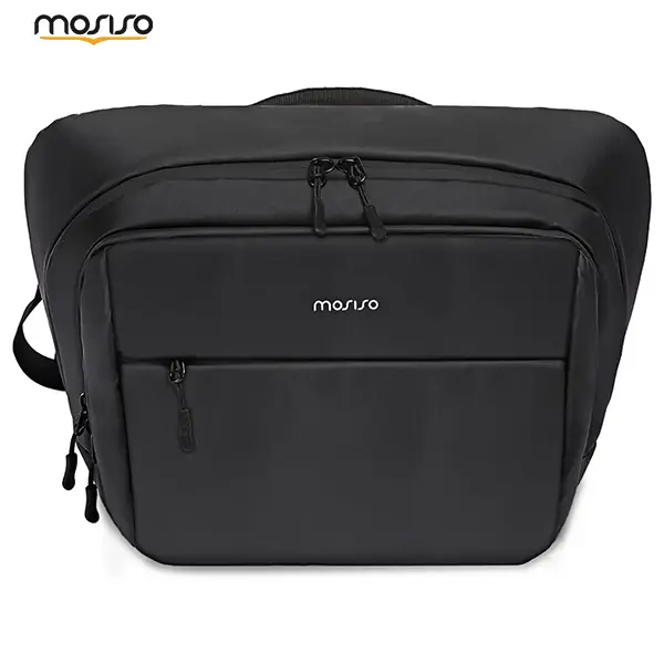 MOSISO Waterproof Polyester DSLR/SLR/Mirrorless Camera Sling Bag - 15.35x9.45x5.9 Inches, Adjustable Strap, Anti-Theft Pocket, Front Pocket, Modular Inserts, Tripod Holder, Rain Cover, Padded Protection for Canon, Nikon, Sony Cameras (Black), Shoulder Bag