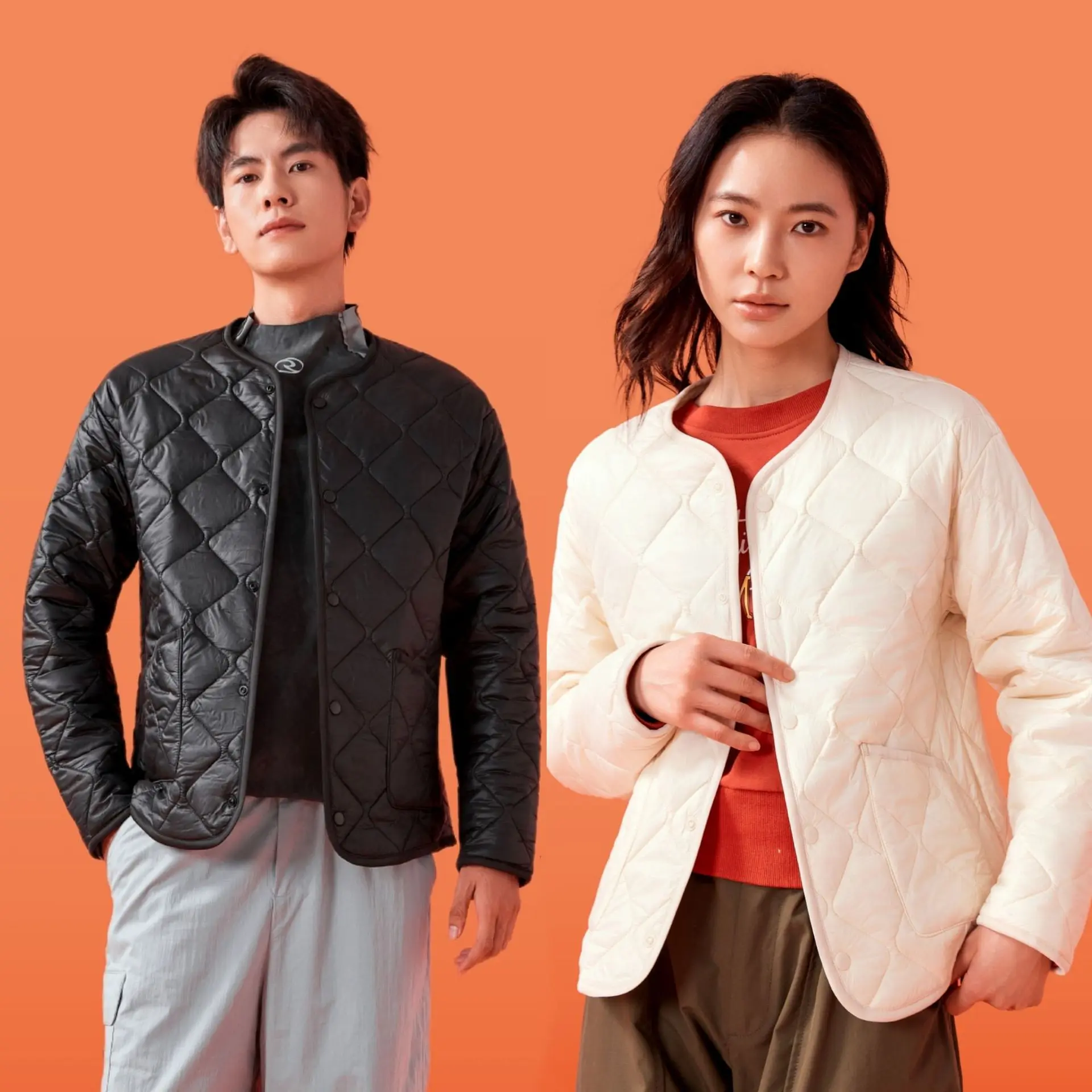 Sheep wool jacket of the same style for men and women, thickened windproof in autumn and winter, light and thin inflatable velvet outdoors to keep warm