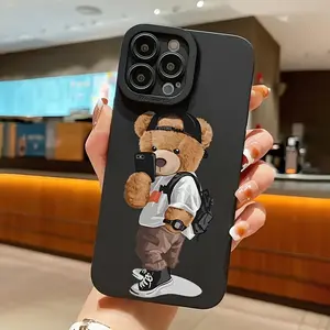 Cute Bear Pattern Phone Case, TPU Decorative Phone Protector Cover, Phone Accessories Compatible with iPhone 11 12 13 14 15 16 Pro Max , 14 15 16 Plus, X X/XS Max