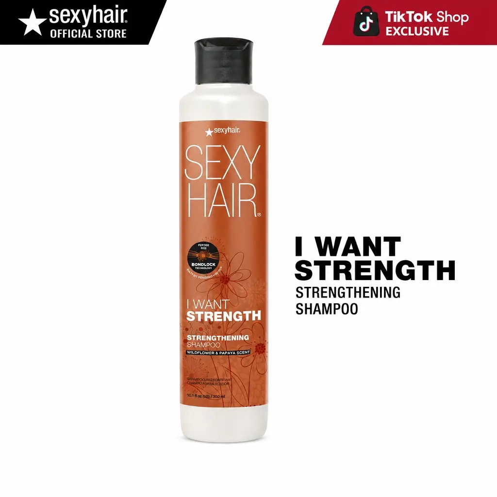 SEXYHAIR I WANT STRENGTH Shampoo 10.1oz | 73% Less Breakage | BondLock Tech | SLS-Free & Vegan | Safe for Color-Treated Hair | All Hair Types