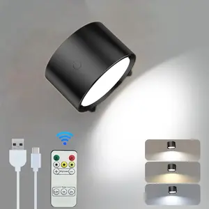 LED Puck Lights & Magnetic Wall Mounted Light, USB Rechargeable 360° Rotatable Reading Lamp, Strong Magnet Adsorbable on Any Metal Surface, Wireless Stick-On Under Cabinet Closet Light, Remote Control Color Changing Decor Lamp for Kitchen Bedroom tiktoksh