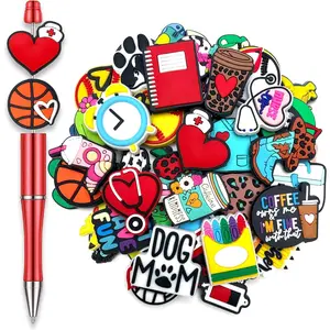 50 count Random Focal Beads for Pens, Cute  Focal Beads for Making DIY Bead Pens