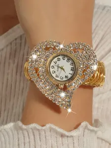 Ladies' elegant and fashionable diamond decorated heart-shaped quartz watch, exquisite and fashionable watch