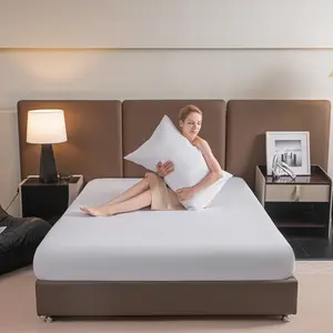 Lanrest Bamboo Polyester 4 Piece Bedding Sheet Set Soft Breathable Bed Sheet Set with Fitted Sheet Pillowcases Smooth Cooling Comfort for Bedroom Home All Season Sleep Dorm Gift Idea