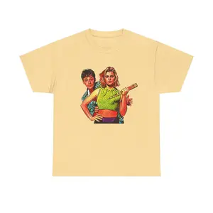 90s movie, Buffy the Vampire Slayer, shirt, cartoon graphic, cult classic, retro, vampire movie fan, Sarah Michelle Gellar, horror comedy