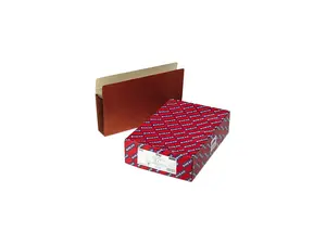 Smead 74395 Seven Inch Expansion Pocket with Tyvek, Straight, Legal, Manila/Redrope, 5/Box