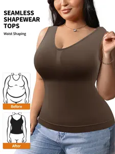 Women's Plus Size Shapewear Top Compression Comfortable Breathable Seamless Elegant for Daily Dating Shopping Work Special Occasions
