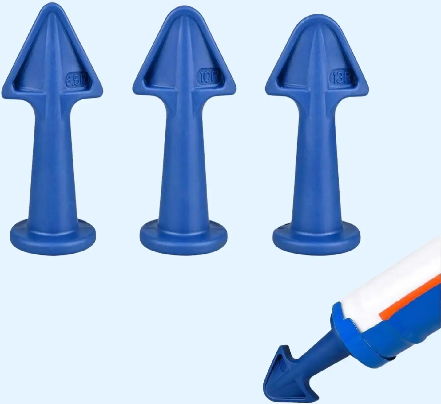 Tip Tool Caulking Tips Set with Nozzle Adapter Silicone Caulk Applicator Tools Reusable Nozzles for Finishing Grout and Sealant Caulk Gun Accessories for Easy Application 6.5R 10R 13R
