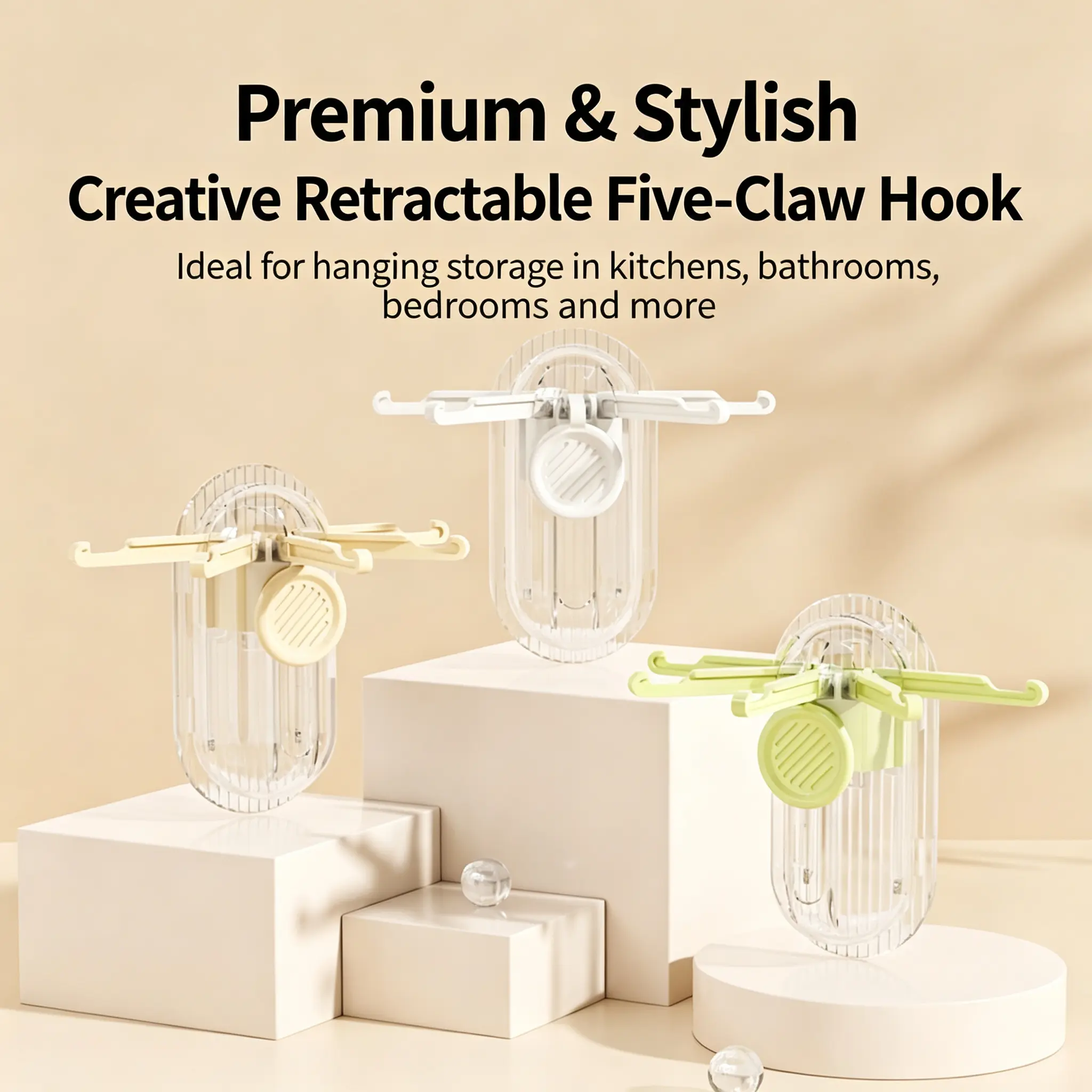 Kitchen Hooks for Utensils, Adhesive Hanger Storage Hooks for Wall 11.8cm