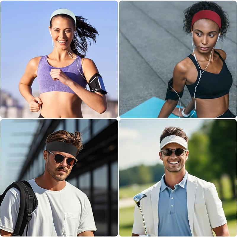 Solid Color Non-slip Hair Bands, Soft Elasitc Hair Band for Women & Girls, Fashion Hair Accessories for Gym Workout Running Wide African Stretch Headbands Adjustable Tan Headband