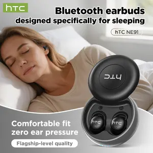 HTC NE91 Wireless Earbuds Bluetooth 6.0 Headphones, Sleep Earbuds, Waterproof Wireless Earphones, Suitable for Office, Sports, Sleeping, Study and Audio Calls, Built in Microphone, Gaming Bluetooth Headphones