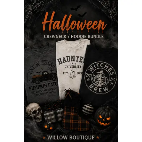 (2) Spooky Graphic Sweatshirt/Hoodie Bundle