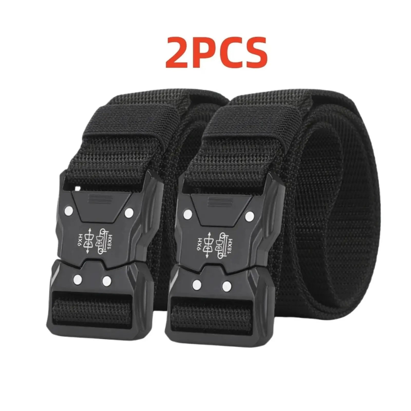2 PCS Mens Elastic Stretch Belt Unisex Adventure Web Belt for Women Men with Non-Metal Buckle Adjustable Belts
