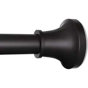 Black Shower Curtain Rod Spring Tension, Adjustable Stainless Steel Shower Rods for Bathroom Extra Long 1 Inch Diameter,No Drill,Non-Slip,Never Rust,31 to 104 Inch