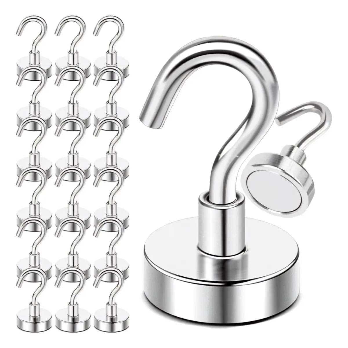 20 Pack Heavy Duty Magnetic Hooks – Strong 30LB+ Fridge & Cruise Cabin Hooks