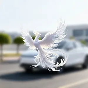 1PC  Eternal Phoenix Car Sticker  Exquisite White Wing Bird  Easy To Stick Without Leaving A Trace  Suitable for Cars  Triangular Windows  Motorcycles  Laptops  Tablets  Smooth Surfaces  Dreamy Style Decorative Stickers
