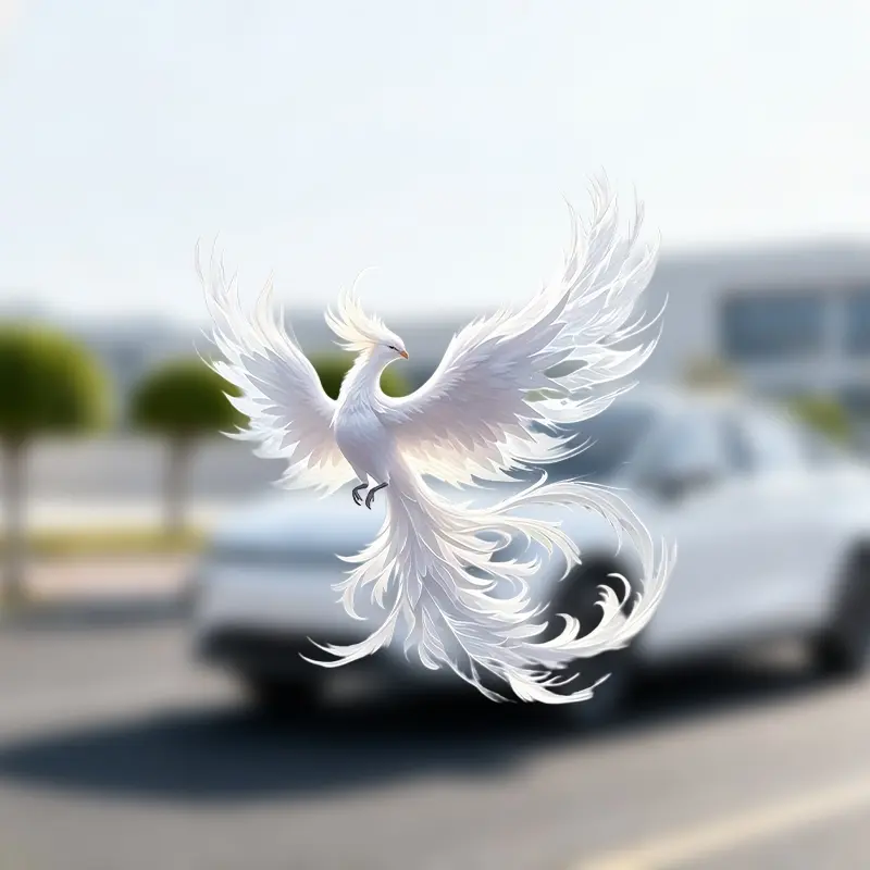 1PC  Eternal Phoenix Car Sticker  Exquisite White Wing Bird  Easy To Stick Without Leaving A Trace  Suitable for Cars  Triangular Windows  Motorcycles  Laptops  Tablets  Smooth Surfaces  Dreamy Style Decorative Stickers