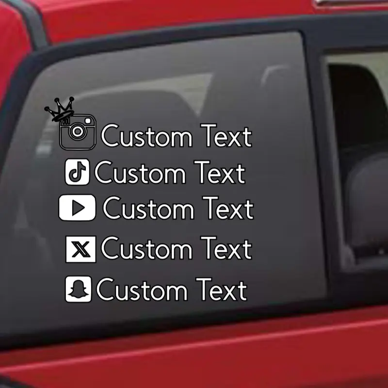 Social Media User Name Custom Vinyl Decal for Cars, Trucks and More! (Read description), Car Accessories, Automotive Exterior Vinyl Wrap
