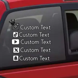 Social Media User Name Custom Vinyl Decal for Cars, Trucks and More! (Read description)