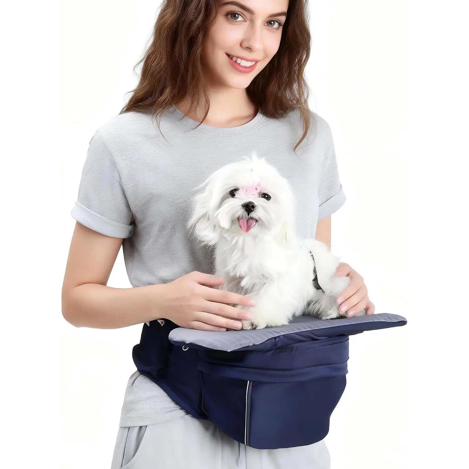 Dog Waist Stool - Multifunctional Pet Carrier Harness, Ideal for Daily Walks, Travel and Vet Visits, Keeps Your Hands Free for Cat and Dog Carrier with Safety Leash (Suitable for Small Dogs and Cats)