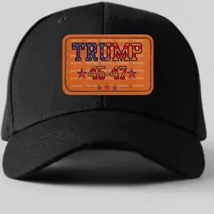 Trump 45 47 Red White Blue Patch SnapBack Trucker Hat with Graphic Design and Standard Fit