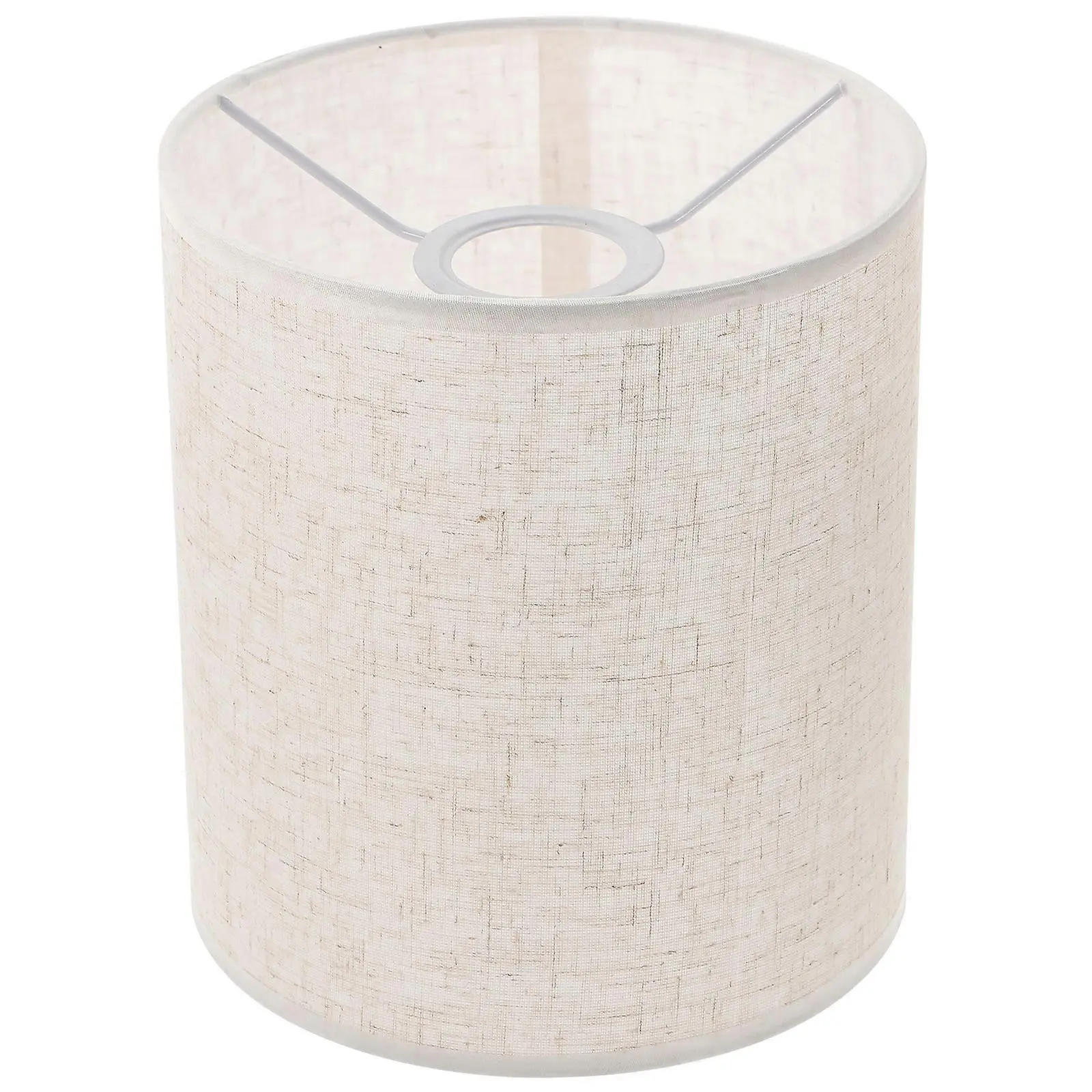 GO&SO Oatmeal Linen Drum Lamp Shade, 10x10x10in Spider Fitter, Neutral Tone, Soft Glow Diffuse Light for Table Lamp (Home Improvement Lighting Accessory), Drum Shade