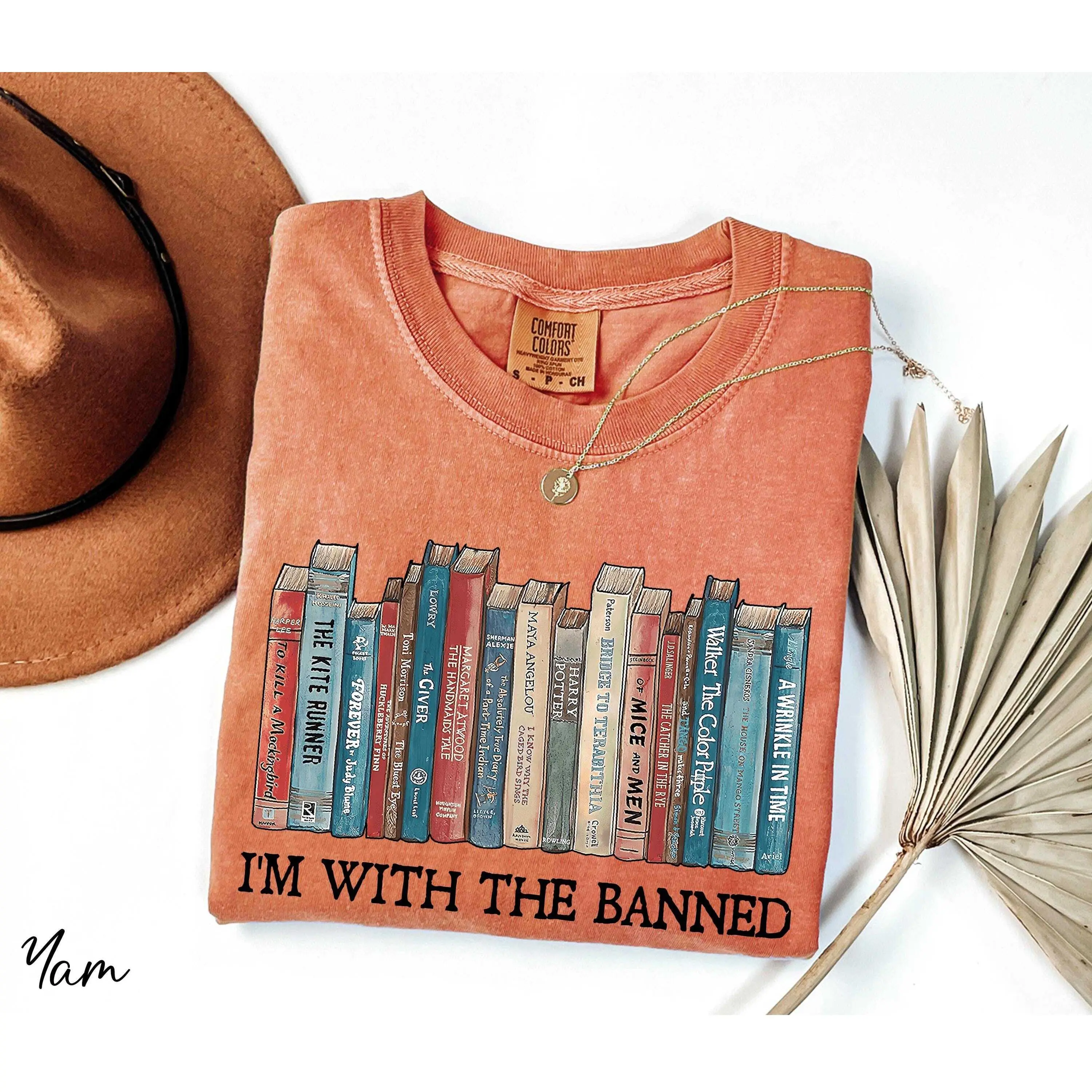 Comfort Colors® I'm With The Banned Shirt, Banned Books T-Shirt, Librarian tee, Bookworm tshirt, Read Banned Books, Gift for Book Lover Cotton Knit Light Top