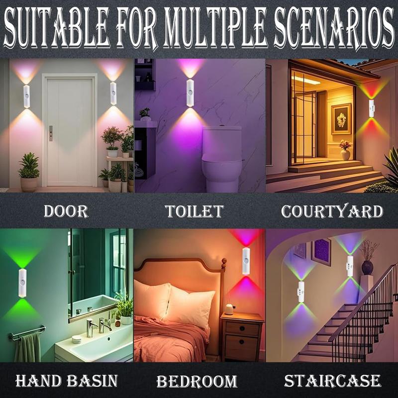 【Buy 1 Get 1 Free】Rechargeable Smart LED Motion Sensor Ambient Light, Punch-Free Color Changing Motion Sensor Light Indoor, Wireless Auto-On Wall Sconce with 7 Colors & Magnetic Mount for Hallway