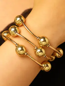 3 Piece Beaded Bracelet Set for Women, Elastic Stackable Round Bead Wristbands, Fashion Jewelry Gift Idea