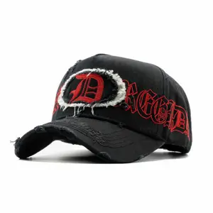 Dandy Hats x Fuerza Regida "FR-D Distressed Edition" Limited Snapback Cap – Premium Streetwear Baseball Hat with Vintage Washed Embroidered Design for Men & Women– Limited Edition Streetwear Snapback Embroidered Hat, Adjustable Casual Street Cap