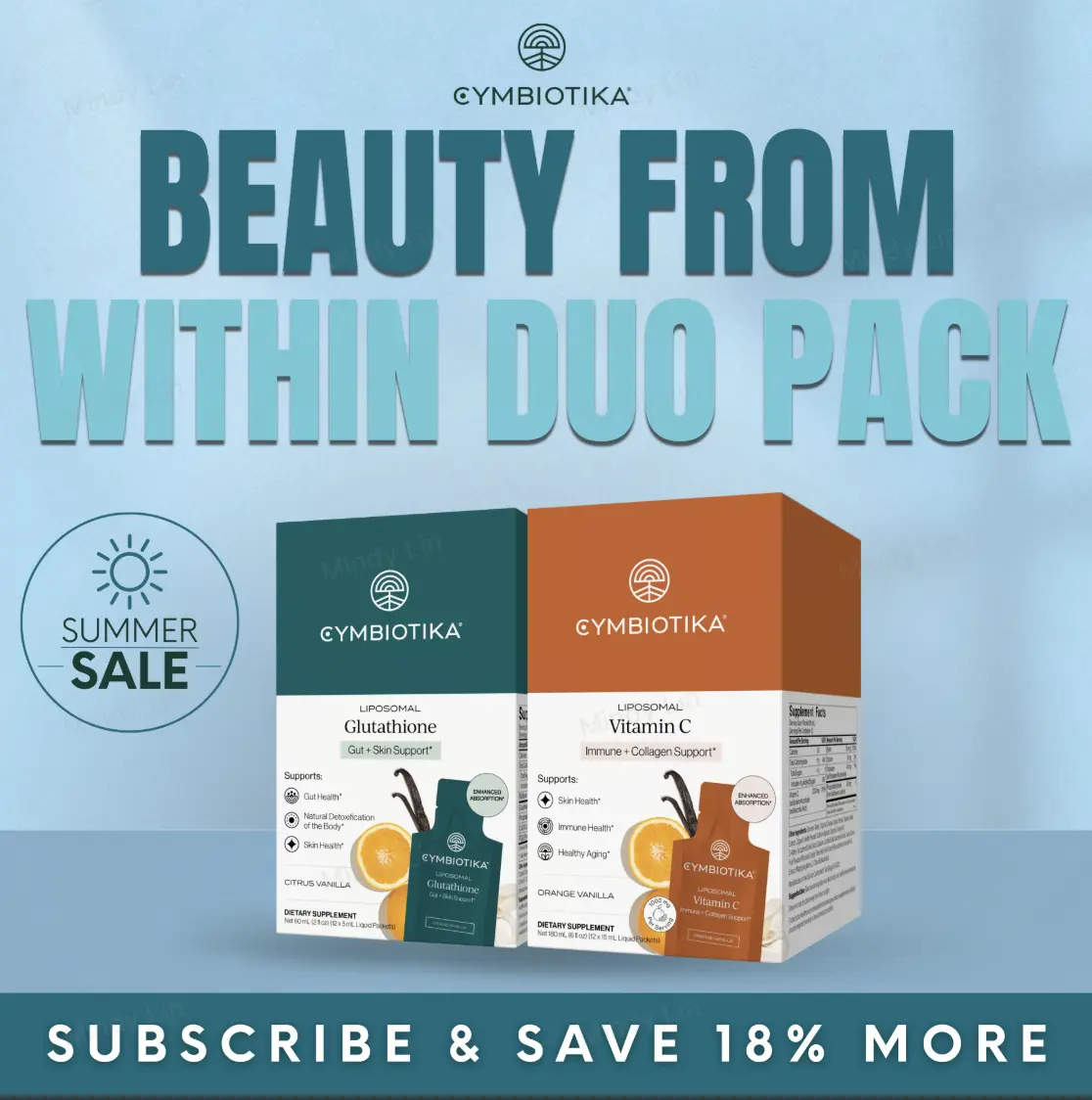 Beauty from Within Duo Pack | 12*2 Packets | Liposomal Glutathione + Vitamin C | Skin Brightening, Collagen & Immune Support | Setria Glutathione & High-Dose Liposomal Vitamin C with Biotin