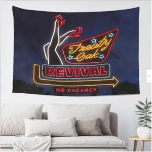 Treaty Oak Revival - No Vacancy Tapestry Cotton Decor bedroom decorative accessories Light Linen