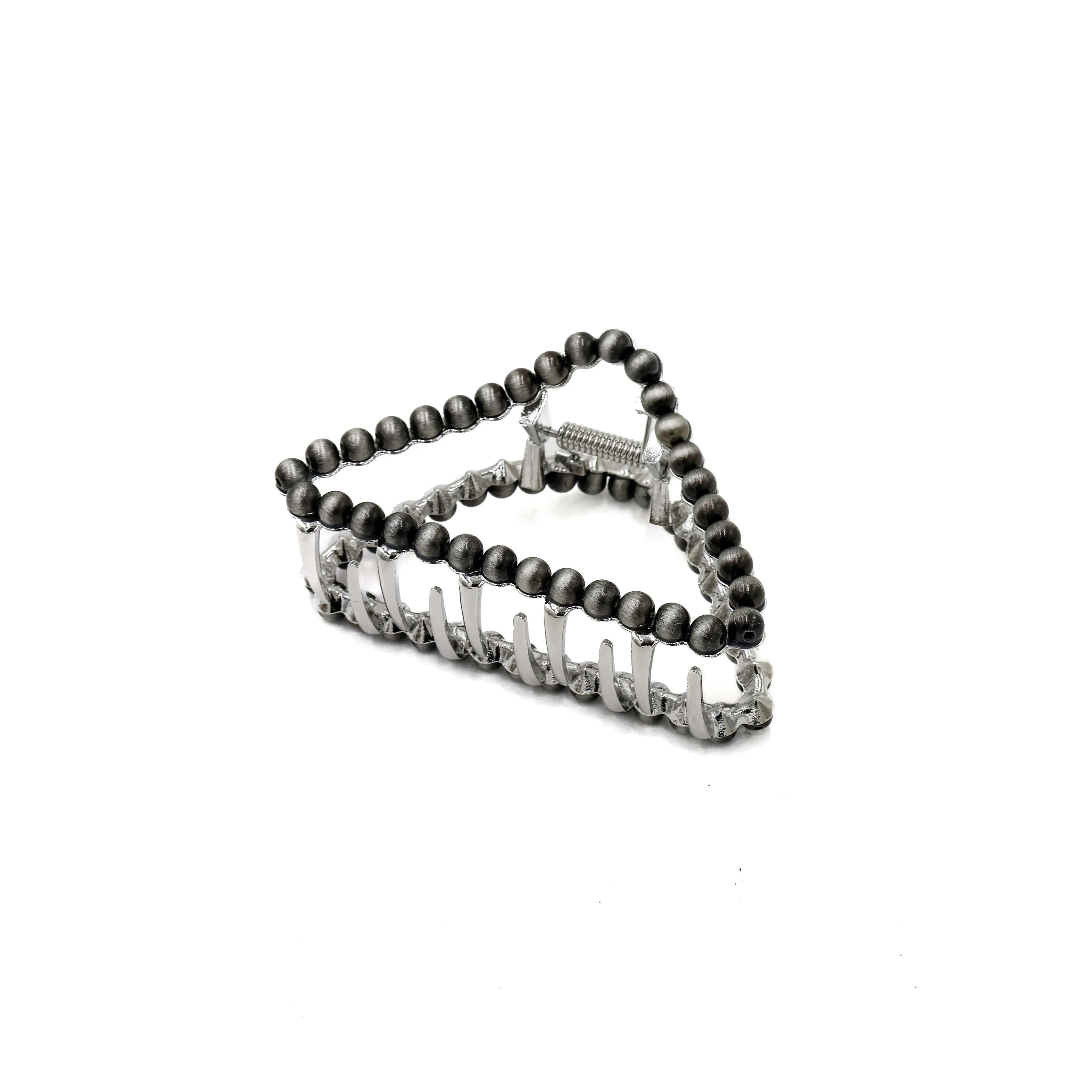 Silver Metal Clip with Faux Pearl Beads