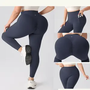 High Waist Butt Lifting Yoga Nine-inch  Pants Ruched Peach Hip Quick Dry Breathable Stretch Sports Leggings for Gym Workout