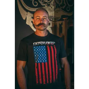 Death Grip Skulls 4th of July - Independence Day American Mustache T-Shirt