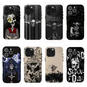 A-Avenged S-Sevenfold Phone Case, A7X Skull Bat Logo Cover, Metal Band Graphic Case for iPhone 17 16 15 14 13 12 11 Pro Max, Gift for fans