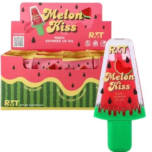 Glossy Watermelon Lip Oil  Color-Changing n Shimmer Finish Lipgloss Fruity Makeup Cosmetic