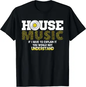 100% Cotton DJ T-Shirt House Music Disc Jockey Shirts Music Gifts T-Shirt