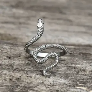 Serpentine Design Stainless Steel Ring – Simple Animal Jewelry for Men and Women, Suitable for Everyday Wear and Ideal as a Birthday Gift