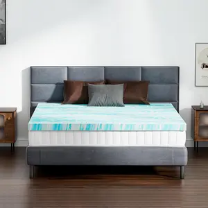 Memory Foam Mattress Topper 3 Inch Thick Gel Infused Cooling Toppers Bed Pad, CertiPUR US Certified, Ventilated And Breathable For Sleeper Sofa