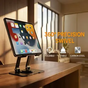 Metal Rotatable Tablet Stand for Desktop, iPad Support Holder, Universal Phone Stand, 360 Degree Rotation, Gaming Learning