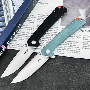 Two best-selling folding knives in contrasting colors, featuring D2 steel blades and G10 handles. The perfect holiday gift, these versatile, portable, and durable pocket knives, Tactical Knives, are ideal for outdoor camping, hiking, and fishing.