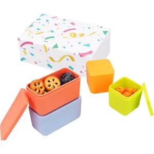 Silicone Dips Containers Compatible with 4 Pack Salad Dressing Container To Go for Most Bento Lunch Box, Small Snack Condiment Container with Lids for kids