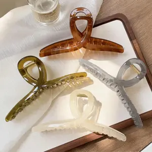 large claw clips,  hair clip, claw hair clips for women, hair clips for thin hair, 4 count, 6-inch, Neutral Color.