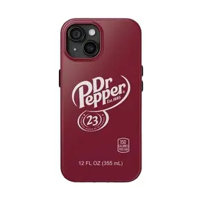 Dr Pepper Soda Can Phone Case Pop Drink for iPhone 11 12 13 14 15 16  Pro Max Plus  Durable ImpactResistant Glossy Finish No Warranty