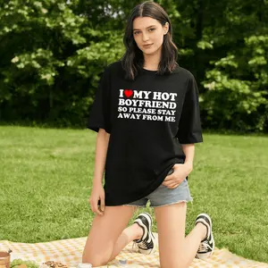 I Love My Boyfriend I Love My Hot Boyfriend So Stay Away Unisex casual T-shirt Black-Hoodie-front Black-Sweatshirt-front Streetwear